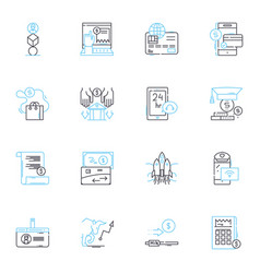 Virtual Transactions Linear Icons Set