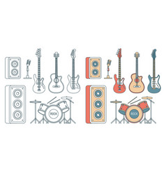 Isolated set musical instruments Royalty Free Vector Image