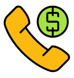 Narrow Market Phone Call Icon Flat