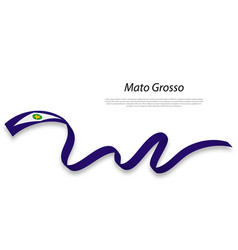 Waving Ribbon Or Stripe With Flag Of Mato Grosso