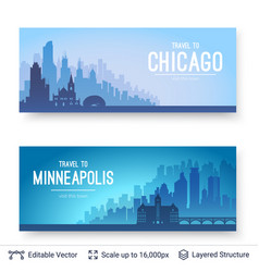 Chicago And Minneapolis Famous City Scapes