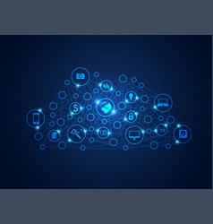 Concept Of Cloud Computing With Digital