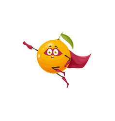 Funny Cartoon Orange Fruit Superhero Character