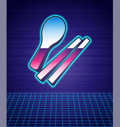 Retro Style Food Chopsticks Icon Isolated