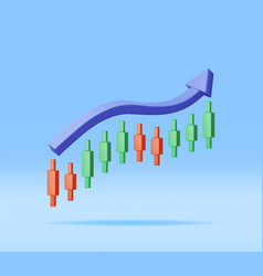 3d Growth Stock Diagram With Arrow