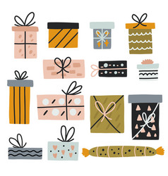 Cute Set Of Doodle Gift Boxes