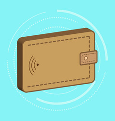 Wallet 3d With Signal Sign Cashless Transaction