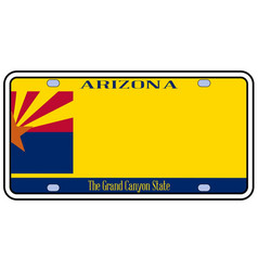 Arizona State License Plate