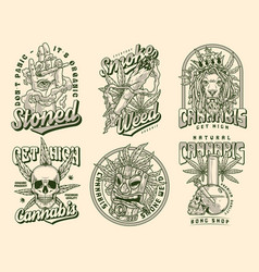 Cannabis Store Monochrome Set Sticker