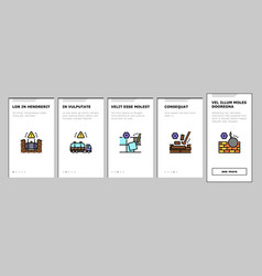 Dismantling Construction Process Onboarding Icons