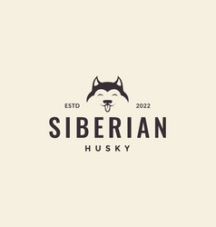 Face Cute Hipster Dog Siberian Husky Logo