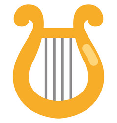 Golden Lyre On A White Background