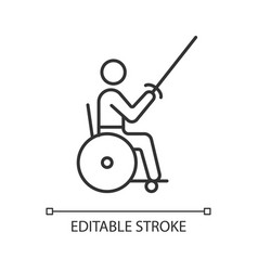 Wheelchair Fencing Linear Icon