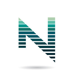 Persian Green Striped Icon For Letter N