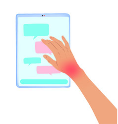 Hand With Carpal Tunnel Syndrome Using Tablet