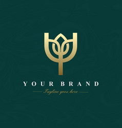 Letter Y Lotus Flower Logo Design