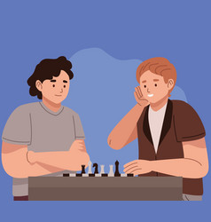 Men Friends Playing Chess