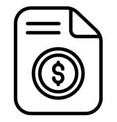 Payment Document Line Icon Black Out Line Design