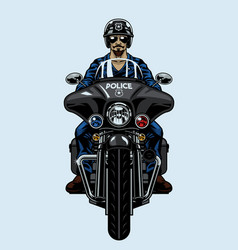 Police Officer Riding The Motorcycle