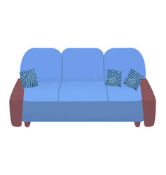 Blue Modern Couch With Patterned Cushions Simple