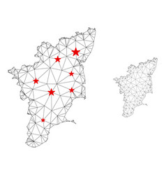 Polygonal Carcass Mesh Tamil Nadu State Map