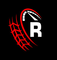 Car Automotive Logo On Letter R Speed Concept