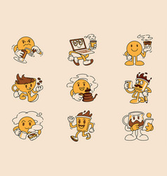 Cute Coffee Mascot Set