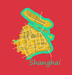 Flat Detailed Shanghai City Road Network Map