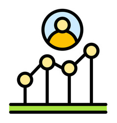 Narrow Market Graph Chart Icon Flat