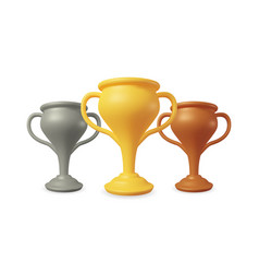 3d Gold Silver And Bronze Champion Trophy