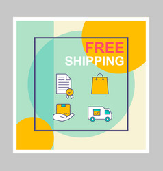 Free Shipping Social Media Posts Mockup