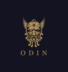 Head Of Nordic Odin God Logo On Dark Background