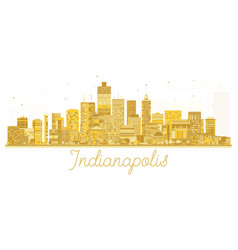 Indianapolis Usa City Skyline Golden Silhouette