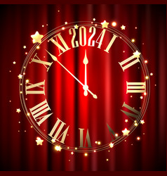 New Year 2024 Countdown Golden Clock