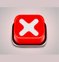 3d Red Button With Cross