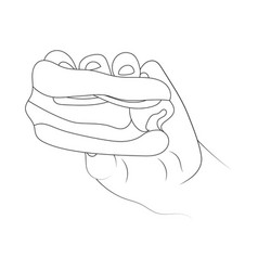 Hand Holding Burger Outline