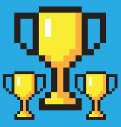 Pixel Art Golden Cup Award Trophy Icon