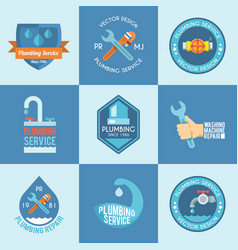 Plumbing Labels Icons Set