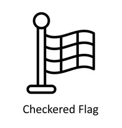 Checkered Flag Outline Icon Design Illu