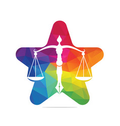 Star Law Logo With Judicial Balance