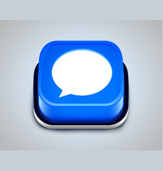 3d Blue Button Chat Bubble