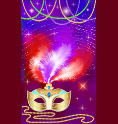 A Phone Wallpaper With Masquerade Mask And Beads