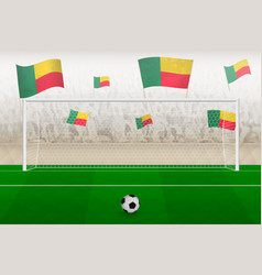 Benin Football Team Fans With Flags Of