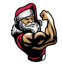 Muscular Santa Claus Show His Bicep Arm