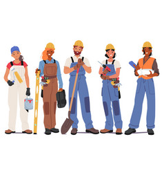 Construction Workers Team Male And Female