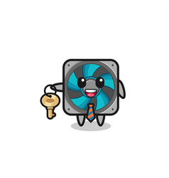 Cute Computer Fan As A Real Estate Agent Mascot