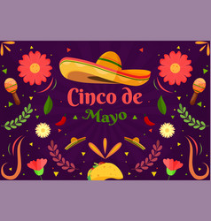 Flat Cinco De Mayo Background Sombrero