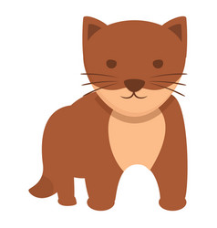 Forest Weasel Icon Cartoon Cute Animal