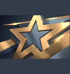 Gold And Metal Star Shapes Background