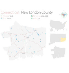 Map New London County In Connecticut